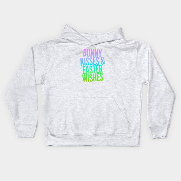 Bunny Kisses and Easter Wishes Neon Kids Hoodie by Glenn Landas Digital Art